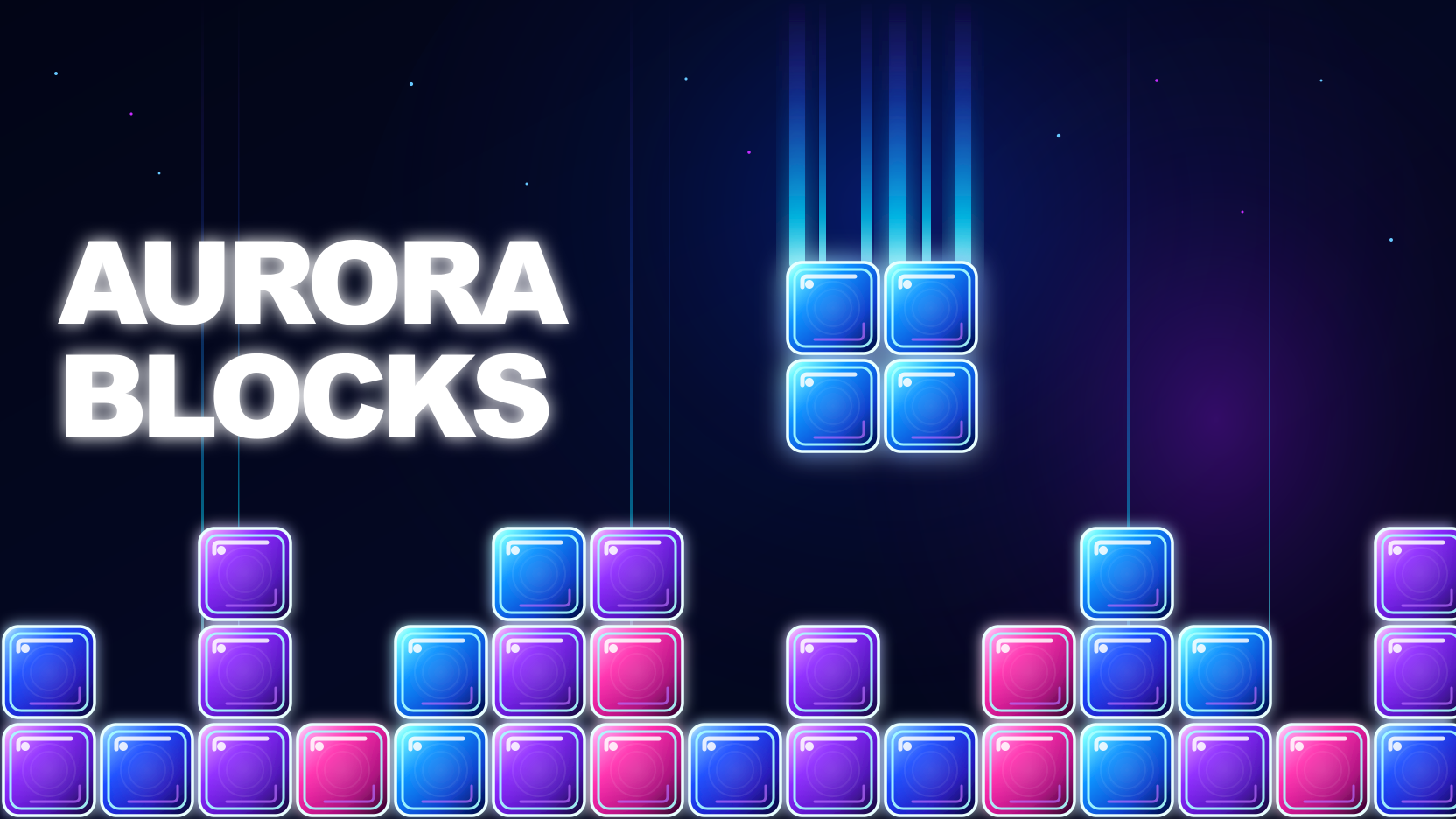 Aurora Blocks neon glass pieces